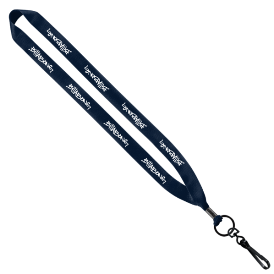 3/4" Polyester Lanyard with Metal Crimp & Swivel Snap Hook