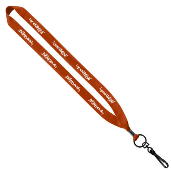 3/4" Polyester Lanyard with Metal Crimp & Swivel Snap Hook