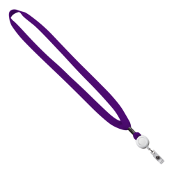 5/8" New Polyester "Shoelace" Lanyard with Retractable Badge Reel