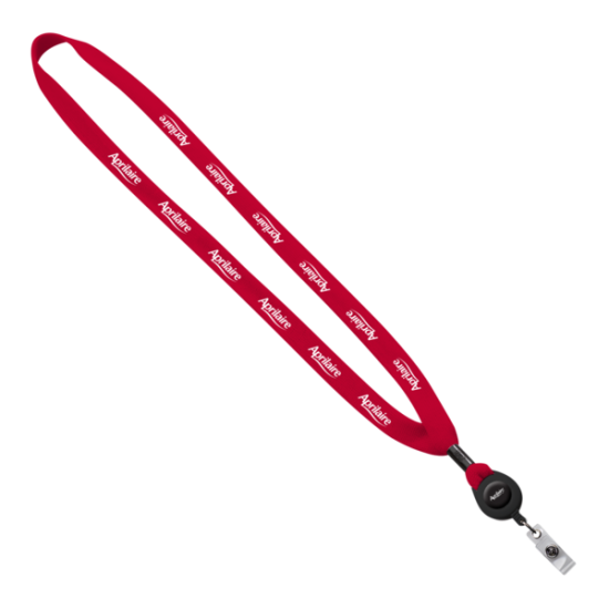5/8" New Polyester "Shoelace" Lanyard with Retractable Badge Reel