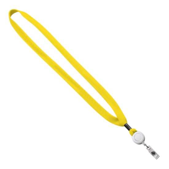 5/8" New Polyester "Shoelace" Lanyard with Retractable Badge Reel