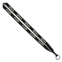 3/4" Two-Tone Polyester Lanyard with Metal Crimp & Metal Split Ring