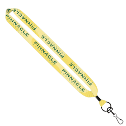 1" Dye Sublimated Lanyard with Metal Crimp & Metal Swivel Snap Hook