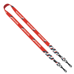 3/4" 2-Ended Dye-Sublimated Lanyard with Metal Crimp and Metal Swivel Snap