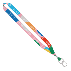 3/4" Dye-Sublimated Lanyard with Metal Crimp and Metal Bottle Opener