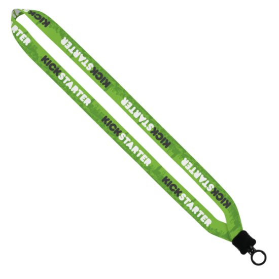 3/4" Dye-Sublimated Lanyard with Plastic Clamshell & Plastic O-Ring