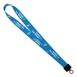 1" Dye-Sublimated Stretchy Elastic Lanyard with Plastic Clamshell and Plastic O-Ring