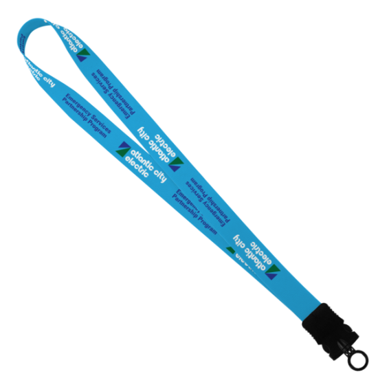 1" Dye-Sublimated Stretchy Elastic Lanyard with Plastic Snap-Buckle Release