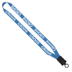 3/4" RPET Dye-Sublimated Lanyard with Plastic Snap-Buckle Release and O-Ring
