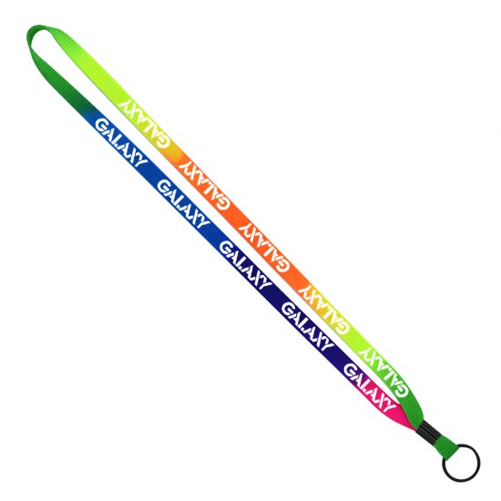 1/2" Tie Dye Lanyard with Metal Crimp & Rubber O-Ring