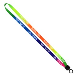 1/2" Tie Dye Lanyard with Plastic Clamshell & O-Ring