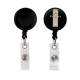 Color: Black (SnugZ) Retractable Zip Cord w/ Epoxy Dome & Vinyl Snap Attachment w/ Bulldog Clip