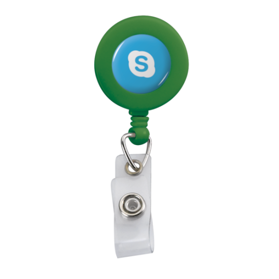 Retractable Zip Cord w/ Epoxy Dome & Vinyl Snap Attachment w/ Bulldog Clip Retractable Zip Cord w/ Epoxy Dome & Vinyl Snap Attachment w/ Bulldog Clip