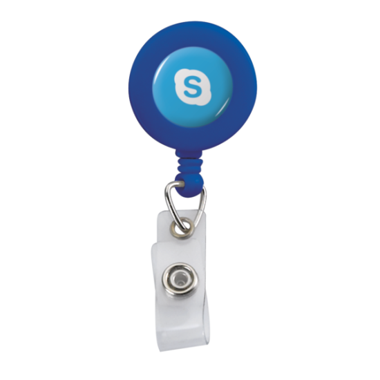 Retractable Zip Cord w/ Epoxy Dome & Vinyl Snap Attachment w/ Bulldog Clip Retractable Zip Cord w/ Epoxy Dome & Vinyl Snap Attachment w/ Bulldog Clip