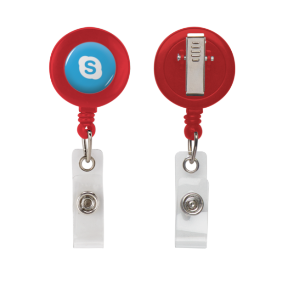 Retractable Zip Cord w/ Epoxy Dome & Vinyl Snap Attachment w/ Bulldog Clip Retractable Zip Cord w/ Epoxy Dome & Vinyl Snap Attachment w/ Bulldog Clip