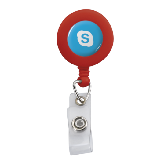 Retractable Zip Cord w/ Epoxy Dome & Vinyl Snap Attachment w/ Bulldog Clip Retractable Zip Cord w/ Epoxy Dome & Vinyl Snap Attachment w/ Bulldog Clip