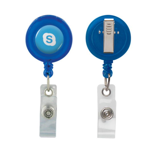 Retractable Zip Cord w/ Epoxy Dome & Vinyl Snap Attachment w/ Bulldog Clip Retractable Zip Cord w/ Epoxy Dome & Vinyl Snap Attachment w/ Bulldog Clip