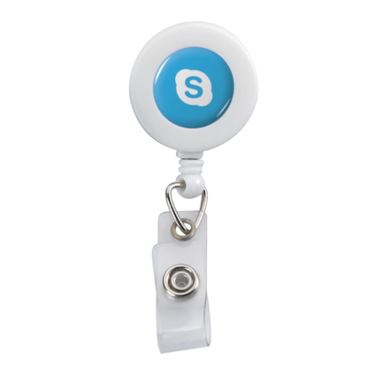 Retractable Zip Cord w/ Epoxy Dome & Vinyl Snap Attachment w/ Bulldog Clip Retractable Zip Cord w/ Epoxy Dome & Vinyl Snap Attachment w/ Bulldog Clip