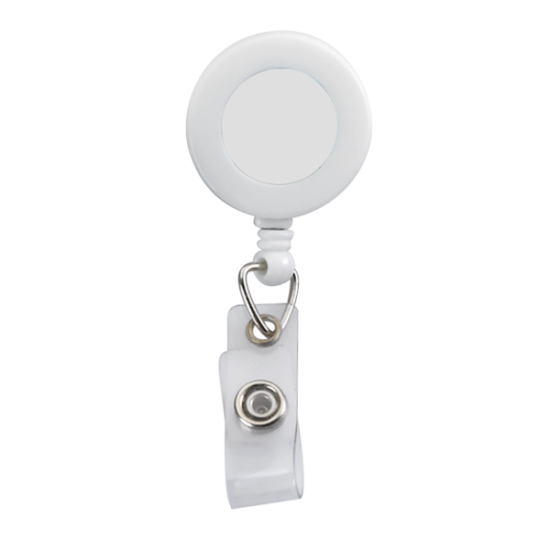 Retractable Zip Cord w/ Epoxy Dome & Vinyl Snap Attachment w/ Bulldog Clip Retractable Zip Cord w/ Epoxy Dome & Vinyl Snap Attachment w/ Bulldog Clip