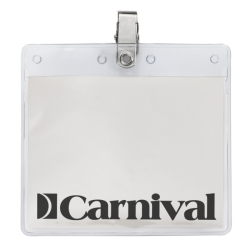 4" x 3" Printed Horizontal Vinyl Pouch with Bulldog Clip