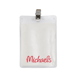 3" x 4" Printed Vertical Vinyl Pouch with Bulldog Clip