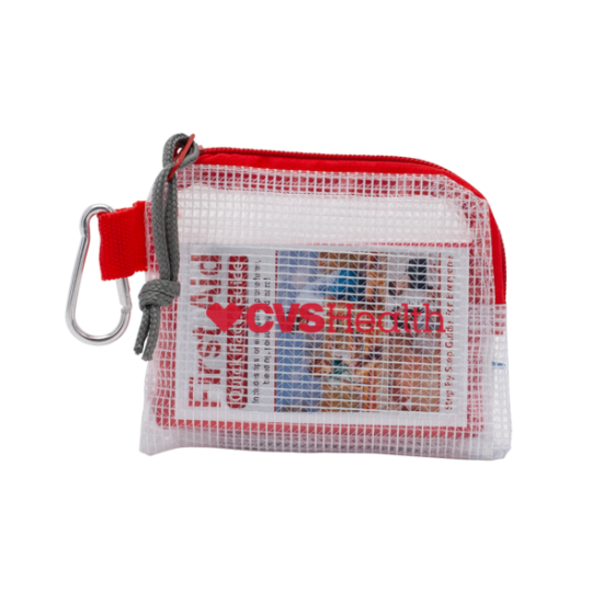 First Aid Kit in a Zippered Clear Nylon Bag