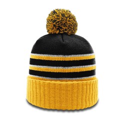 Richardson - Stripe Pom Beanie With Cuff