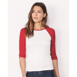 BELLA + CANVAS - Women’s 1X1 Baby Rib Raglan Three-Quarter Sleeve Tee