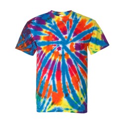 Rainbow Cut-Spiral Tie-Dyed T-Shirt - 200TD