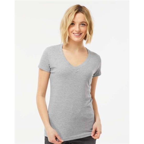 Women's Slim Fit Fine Jersey V-Neck T-Shirt - 214
