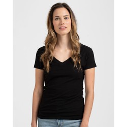 Women's Slim Fit Fine Jersey V-Neck T-Shirt - 214