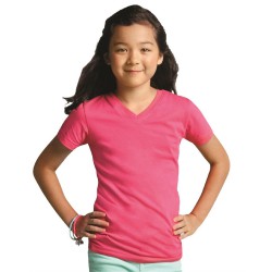 LAT - Girls' V-Neck Fine Jersey T-Shirt