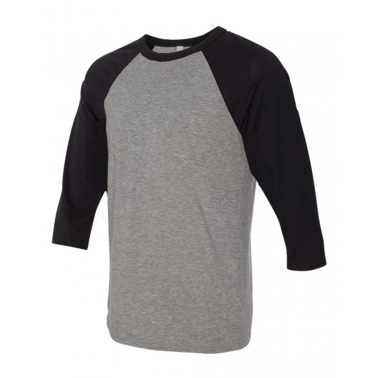 BELLA + CANVAS - Unisex Three-Quarter Sleeve Baseball Tee