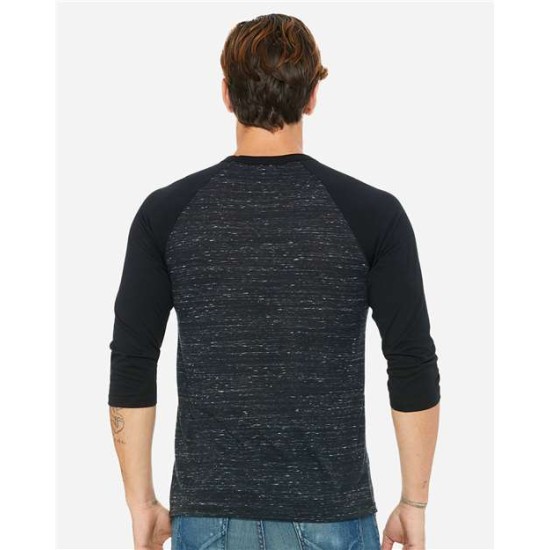 BELLA + CANVAS - Unisex Three-Quarter Sleeve Baseball Tee