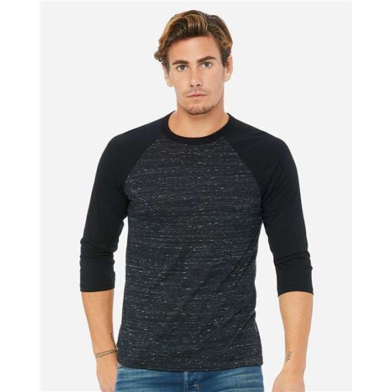 BELLA + CANVAS - Unisex Three-Quarter Sleeve Baseball Tee