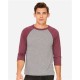 BELLA + CANVAS - Unisex Three-Quarter Sleeve Baseball Tee
