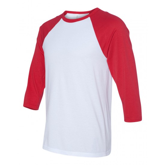 BELLA + CANVAS - Unisex Three-Quarter Sleeve Baseball Tee