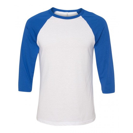 BELLA + CANVAS - Unisex Three-Quarter Sleeve Baseball Tee