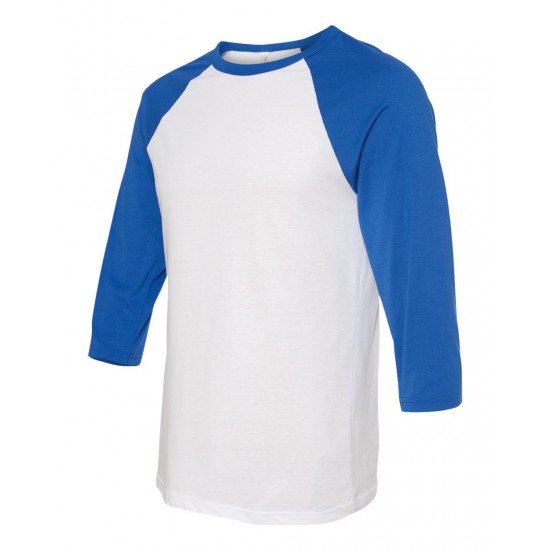 BELLA + CANVAS - Unisex Three-Quarter Sleeve Baseball Tee