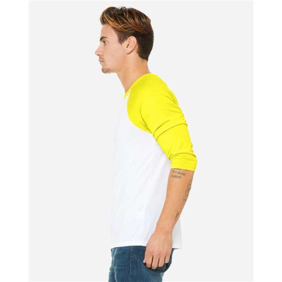 BELLA + CANVAS - Unisex Three-Quarter Sleeve Baseball Tee