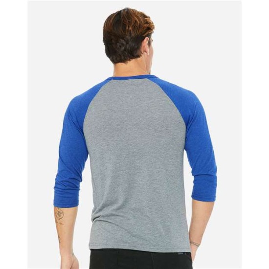 BELLA + CANVAS - Unisex Three-Quarter Sleeve Baseball Tee
