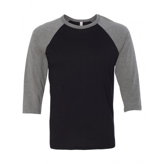 BELLA + CANVAS - Unisex Three-Quarter Sleeve Baseball Tee