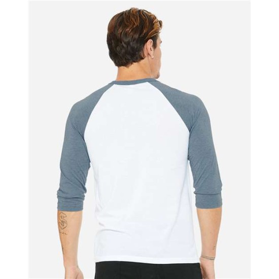 BELLA + CANVAS - Unisex Three-Quarter Sleeve Baseball Tee