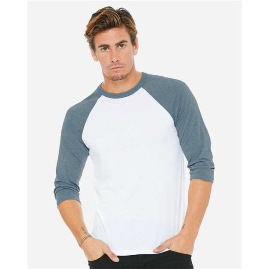 BELLA + CANVAS - Unisex Three-Quarter Sleeve Baseball Tee