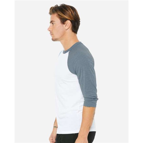 BELLA + CANVAS - Unisex Three-Quarter Sleeve Baseball Tee