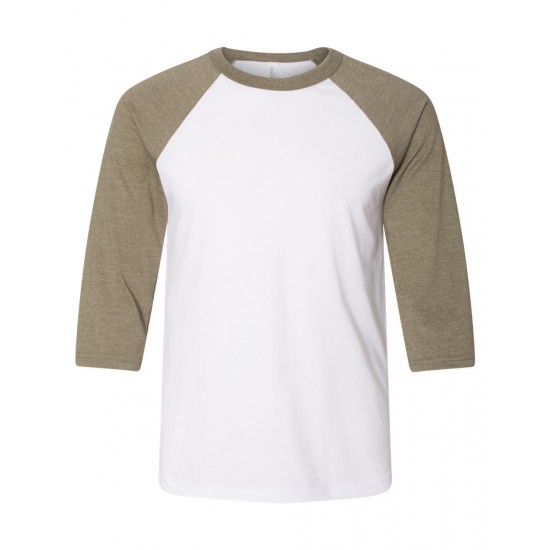 BELLA + CANVAS - Unisex Three-Quarter Sleeve Baseball Tee