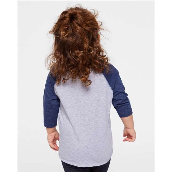 Toddler Baseball Fine Jersey Three-Quarter Sleeve Tee - 3330