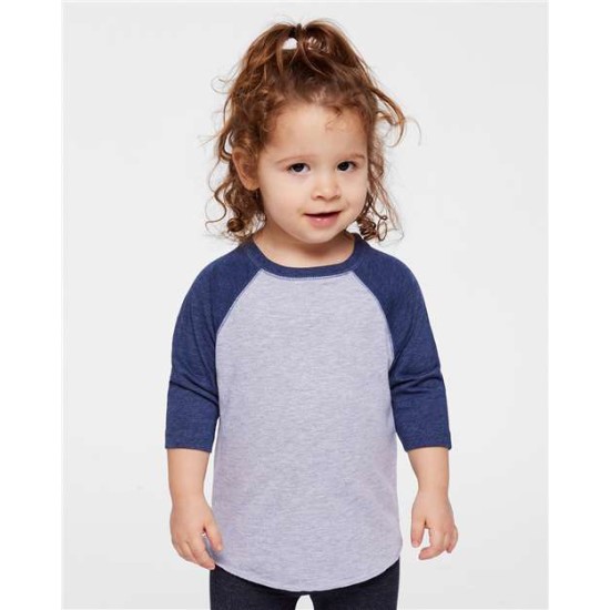 Toddler Baseball Fine Jersey Three-Quarter Sleeve Tee - 3330
