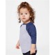Toddler Baseball Fine Jersey Three-Quarter Sleeve Tee - 3330