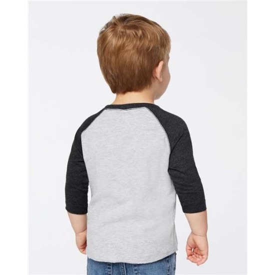 Toddler Baseball Fine Jersey Three-Quarter Sleeve Tee - 3330